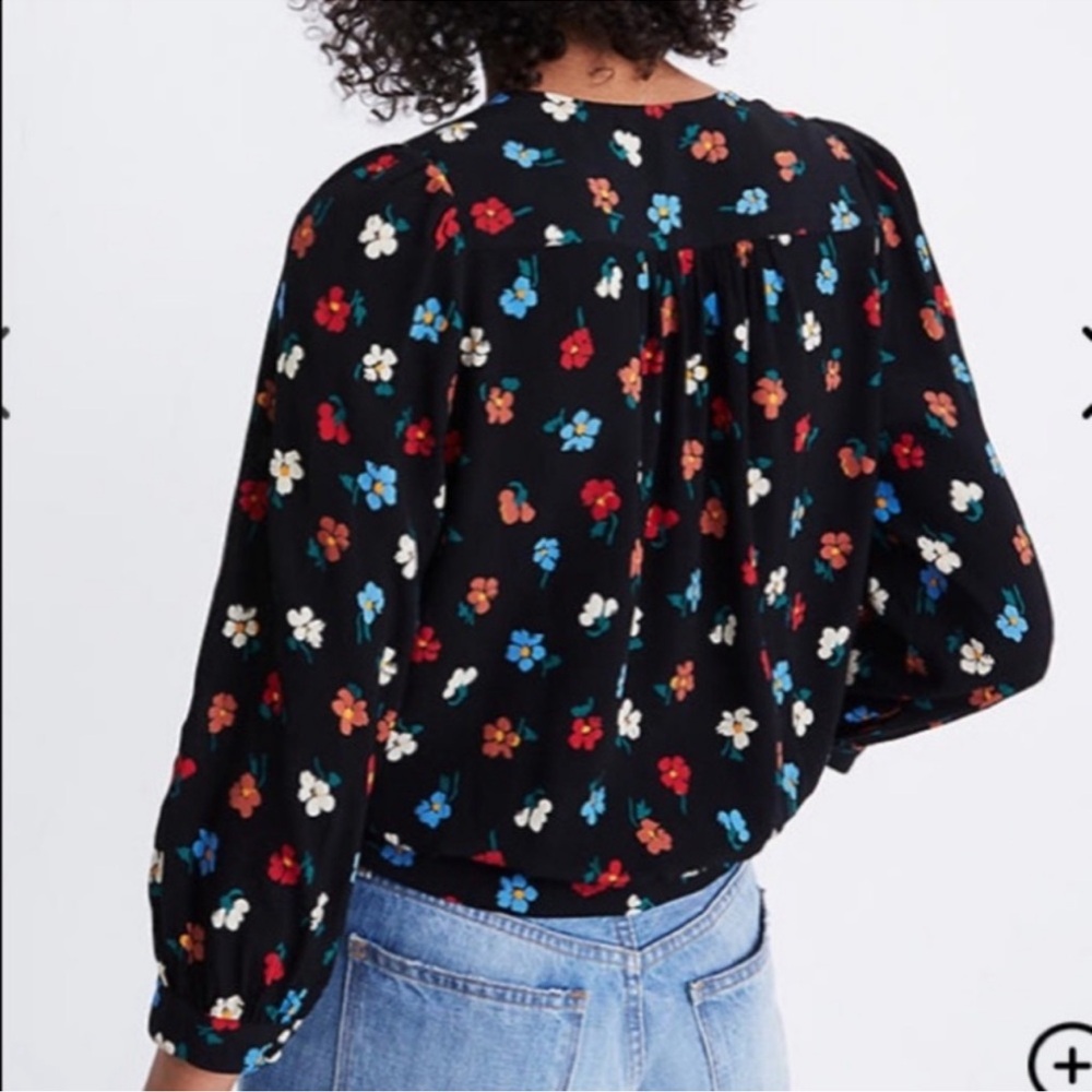 Madewell Wrap Top in Pressed Flowers Size S - Picture 2 of 9